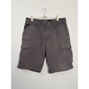 Ariat Rebar Tough Cargo Shorts Men's 32 Gray Relaxed‎ Fit Canvas Workwear 10"
